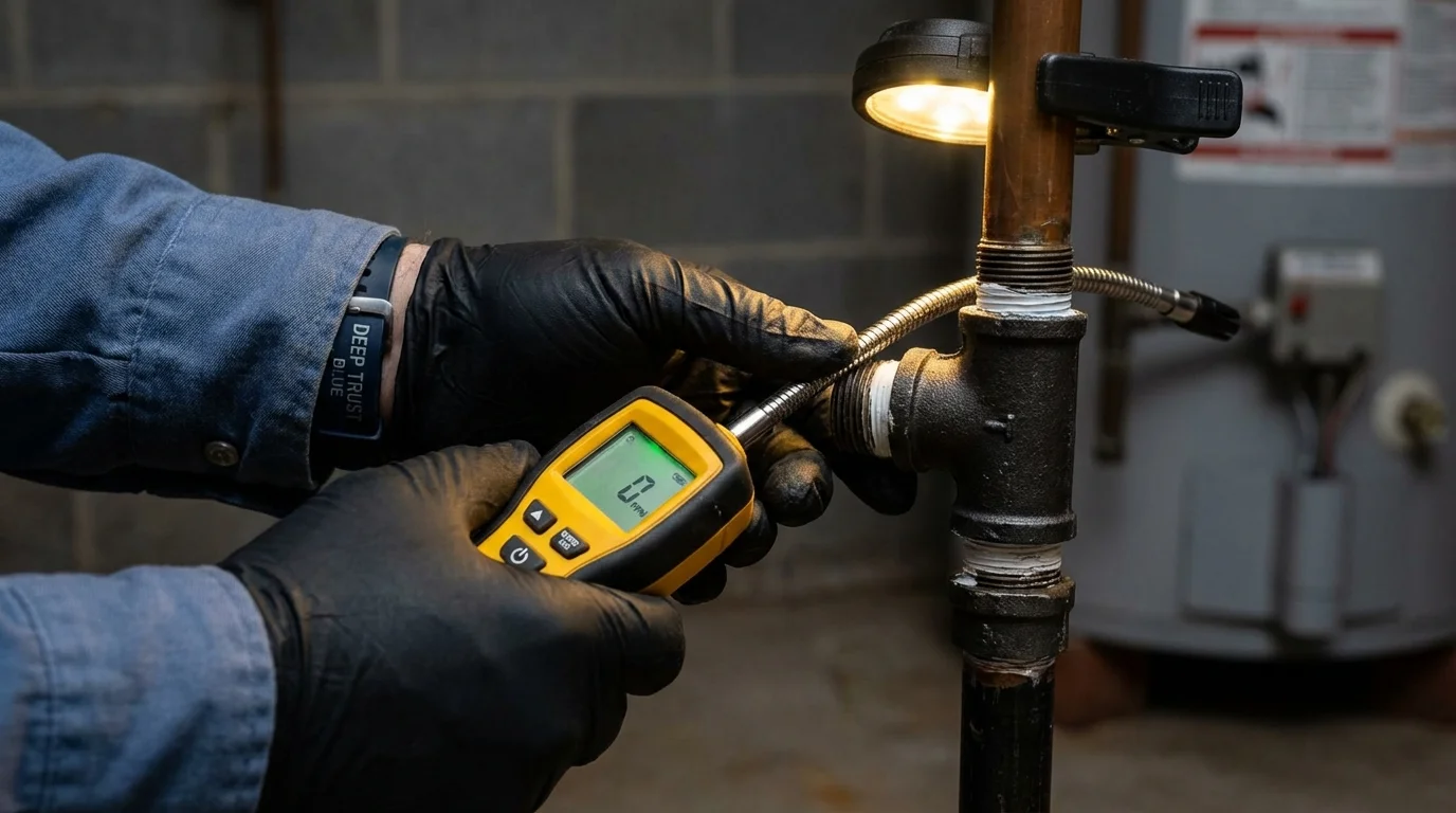 Gas leak detection with electronic sniffer by Johns Plumbing LLC in Bell Gardens